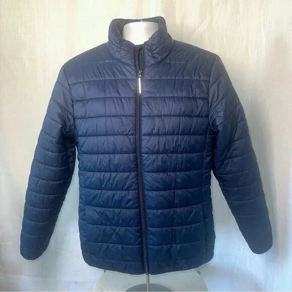 Men’s Goodfellow & Co. Water Resistant Navy Blue Bomber Puffer Jacket Size M - Picture 2 of 4